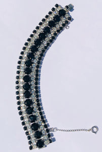 Vintage Black and rhinestone bracelet