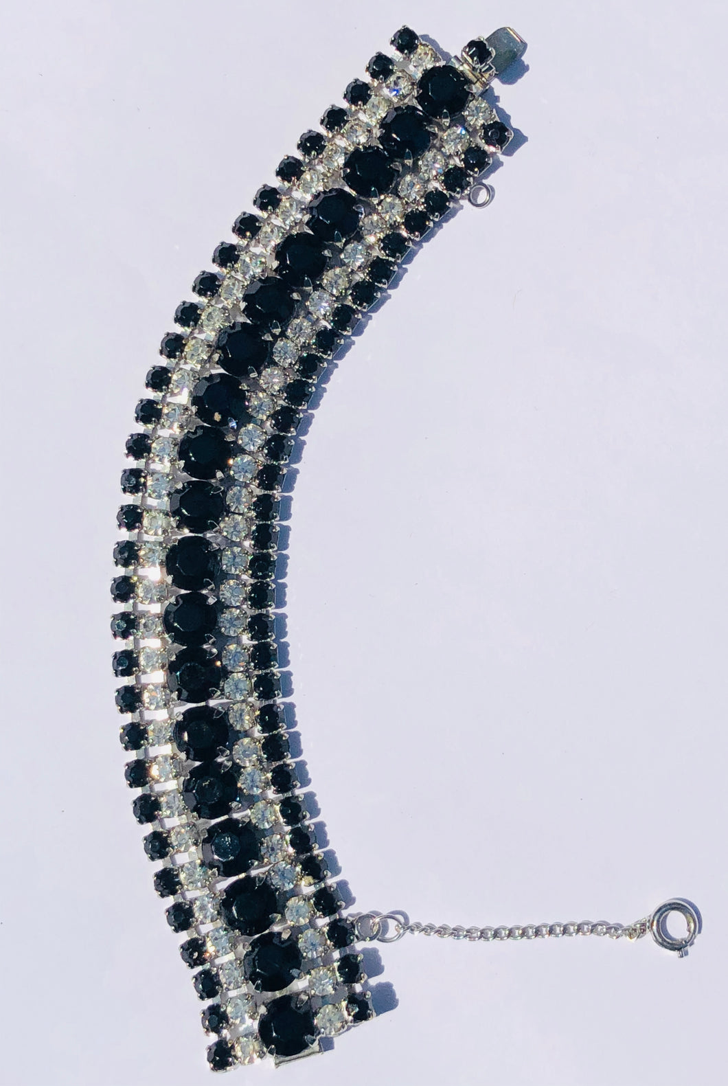 Vintage Black and rhinestone bracelet